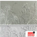 Botanical bas-relief plaster wall decorative panel plants leaves vegetation