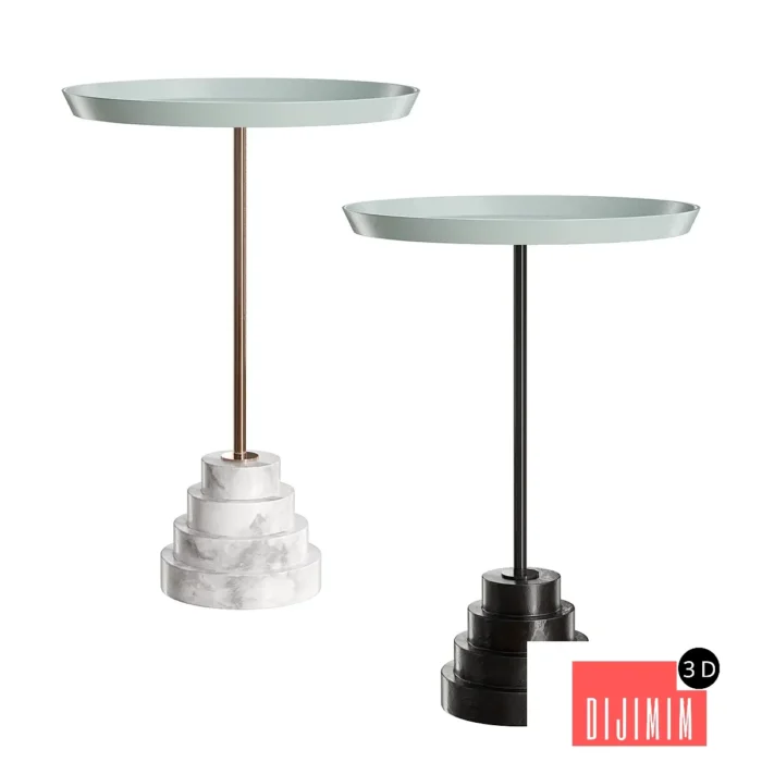 Sustainable coffee table in gray and white - Görsel 1