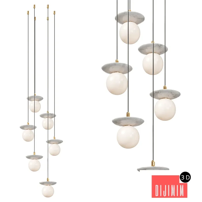 Orbit Stone 6lt Pendant Light - Görsel 1