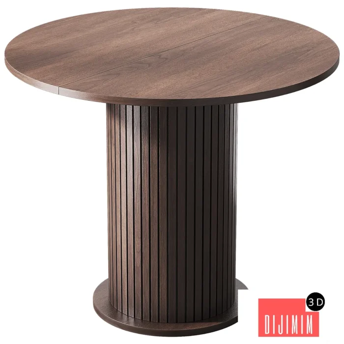 Round extendable dining table - Görsel 1