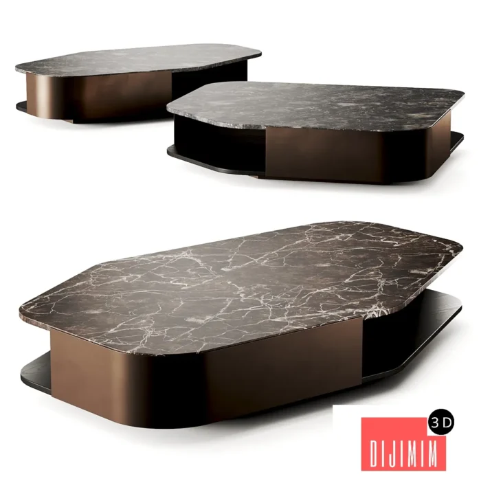 Minotti Diagramma Marble Coffee Table - Görsel 1