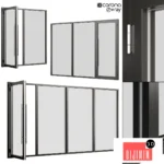 A set of metal windows and doors. Set 2