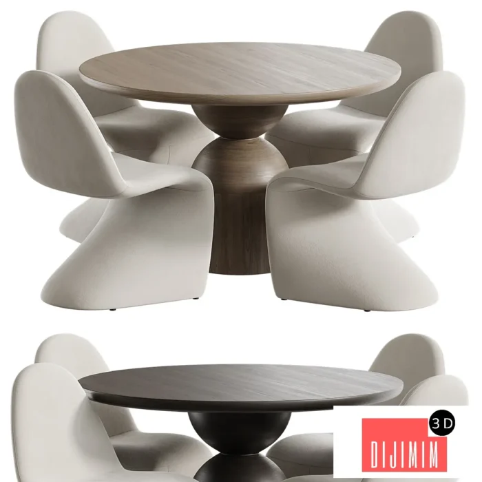 Perth Round Dining Table, Beth Dining Chair - Görsel 1