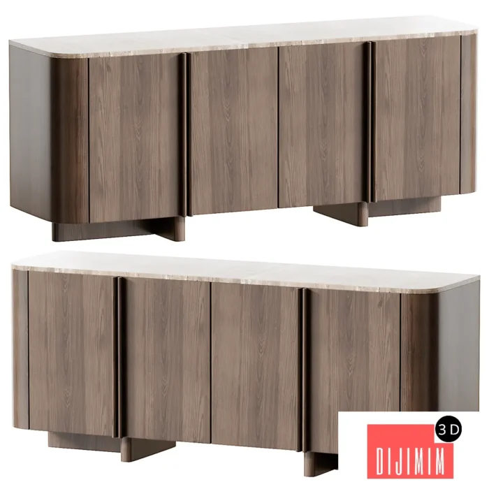 Aparador de madera de roble Liam Room - Görsel 1