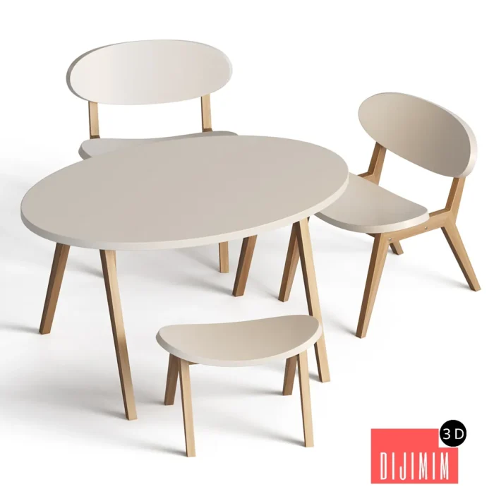 Children's table and chairs Classic. oozor.ru - Görsel 1