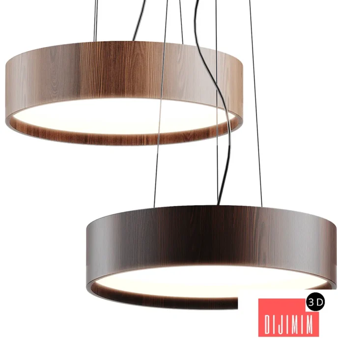 Valaisin Gronlund Oak & Walnut Pendant Lamp - Görsel 1