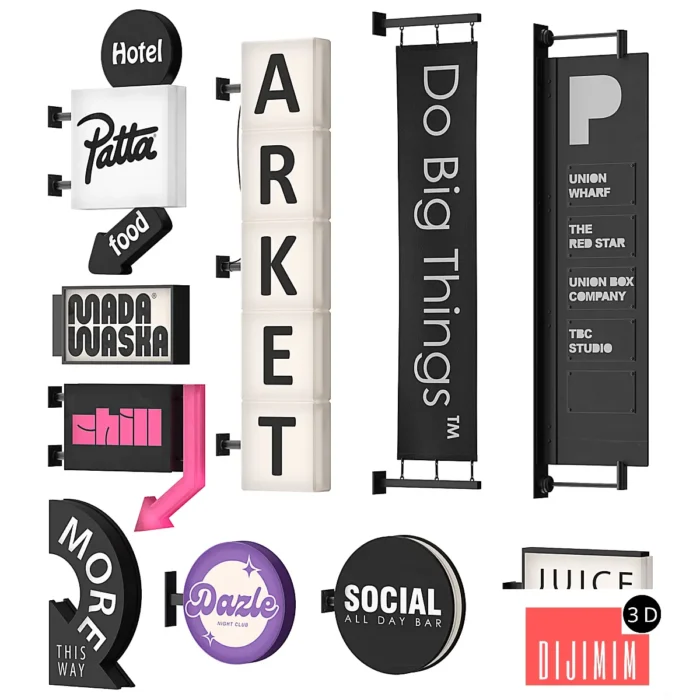 Set of 10 facade console signs - Görsel 1