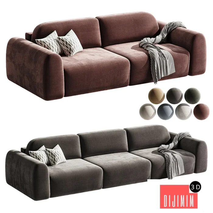 Straight sofa Lilt 2 round | Divan.ru - Görsel 1