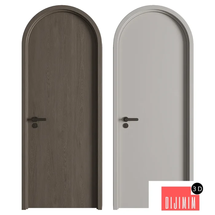 Modern Arched Wooden Door 04 - Görsel 1