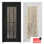 Set of doors with stained glass