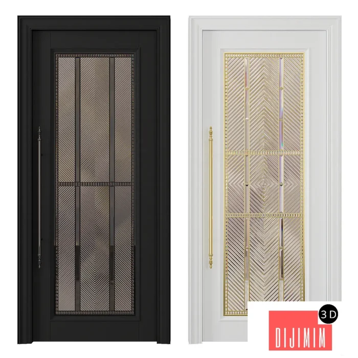 Set of doors with stained glass - Görsel 1