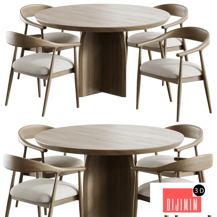 Beale Table and Round Dining Table - Görsel 1